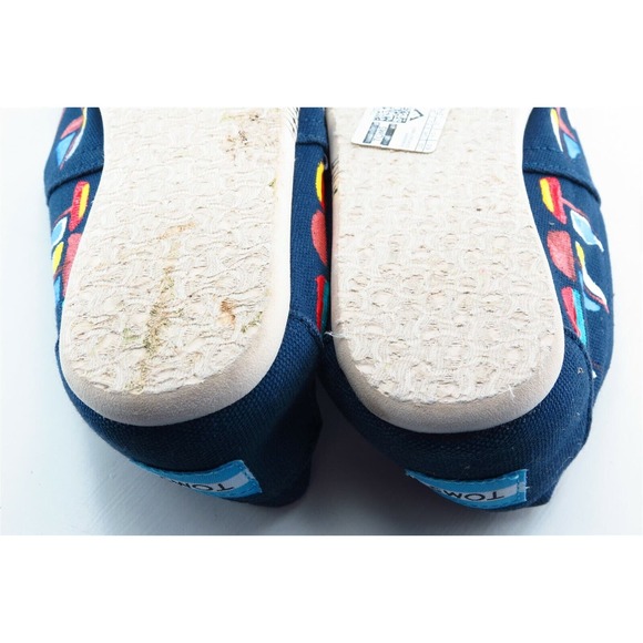 Toms Size 6 M Blue Almond Toe Flats Fabric Women - Picture 6 of 7